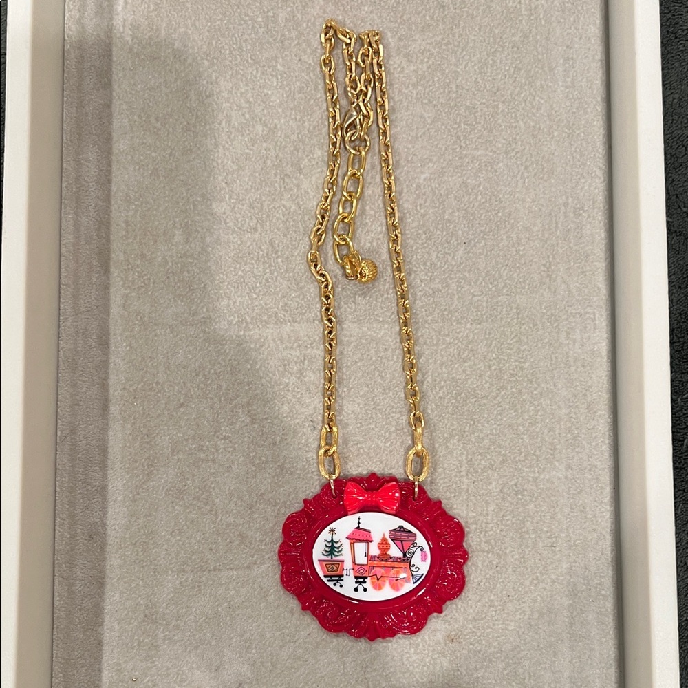 Tarina Tarantino Red and Gold Christmas Holiday Necklace